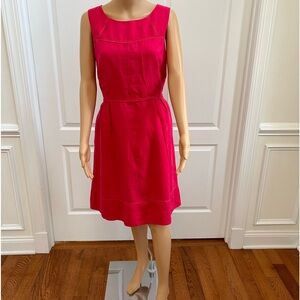 Boden Linen Dress - 10 R, rich pink